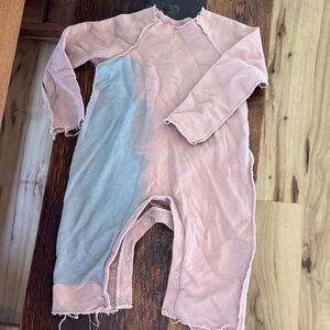 Pink and Gray Kids One Piece sweatsuit